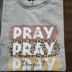 Gray Graphic Tee with Inspirational Print